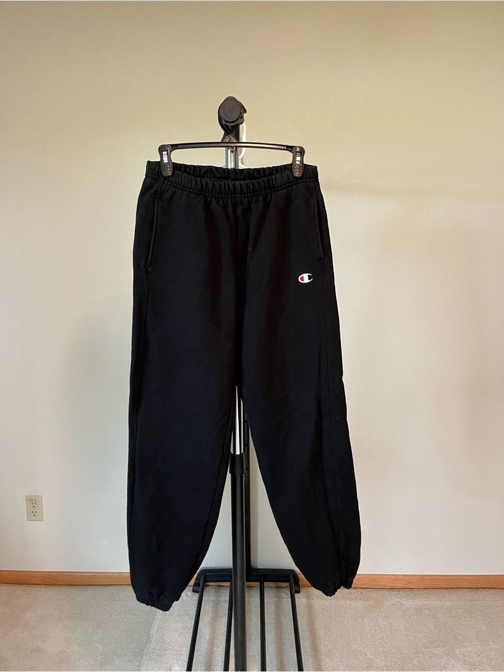 Champion Kids Black Sweat Joggers with Embroidered Logo